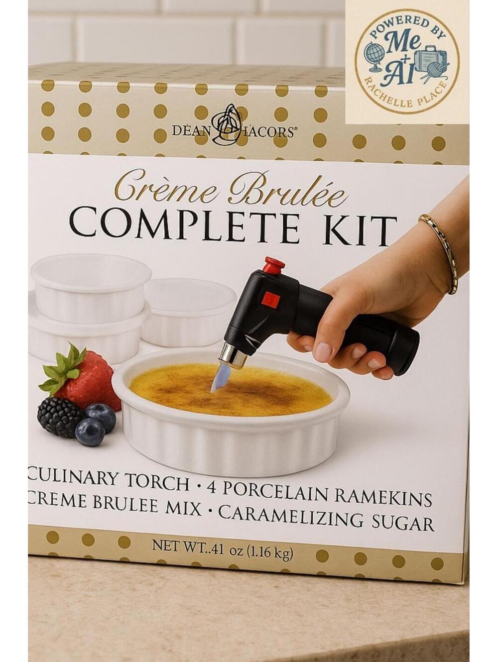 CRÈME BRÛLÉE KIT / 4 Servings + 4 Ramekins / Dean Jacob’s / Never Opened